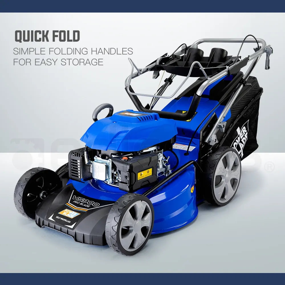 POWERBLADE Petrol Lawn Mower 225cc 20" 4 Stroke Self Propelled - VS900