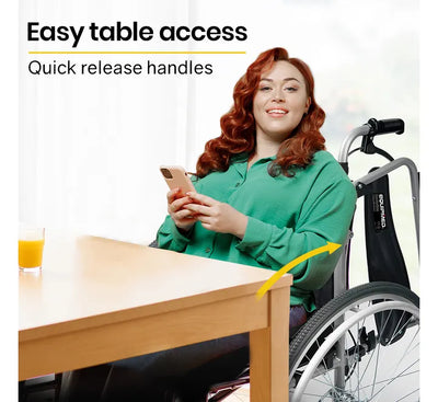 Folding Wheelchair XXL Extra-Wide Bariatric Seat , Aluminium Frame, 150kg Capacity, 24 Inch Wheels, Park Brakes, Black