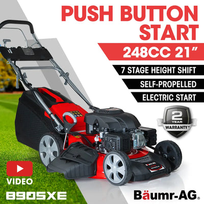 BAUMR-AG 21 248cc Self-Propelled Push Button Electric Start 4in1 Lawnmower - 890SXe