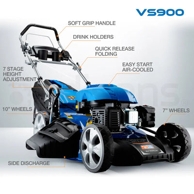 POWERBLADE Petrol Lawn Mower 225cc 20" 4 Stroke Self Propelled - VS900