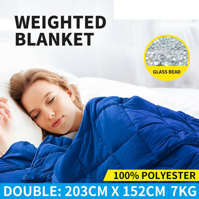 DreamZ Weighted Blanket Heavy Gravity Deep Relax 7KG Adult Double Navy