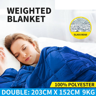 DreamZ Weighted Blanket Heavy Gravity Deep Relax 9KG Adult Double Navy