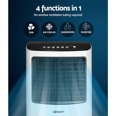 Devanti Evaporative Air Cooler Portable 8L Cooling Fan Humidifier