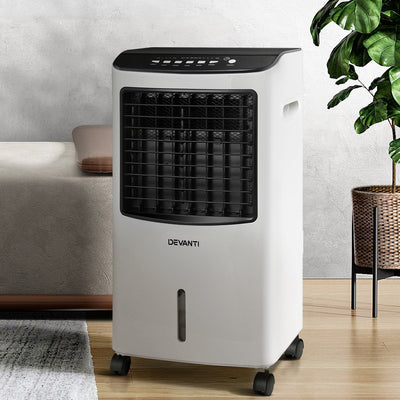 Devanti Evaporative Air Cooler Portable 8L Cooling Fan Humidifier