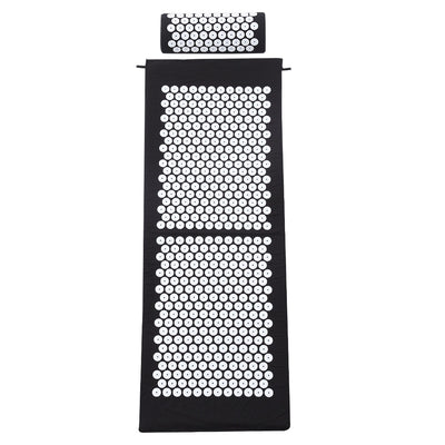 Acupressure Mat Yoga Massage Sit Lying Pain Stress Relax Black 130 x 50cm