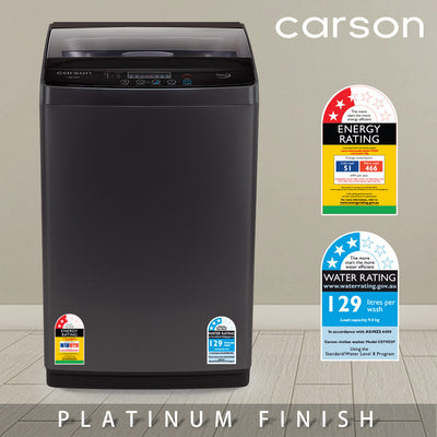 CARSON 9kg Top Load Washing Machine Home Laundry Clothes  Grey
