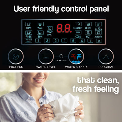 CARSON 9kg Top Load Washing Machine Home Laundry Clothes  Grey