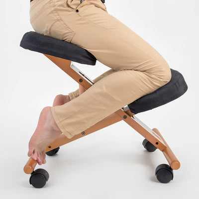 Forever Beauty Black Ergonomic Adjustable Kneeling Posture Chair