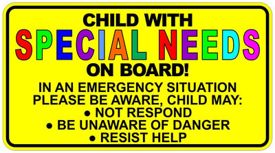 2 x Special Needs Car Stickers / Decals
